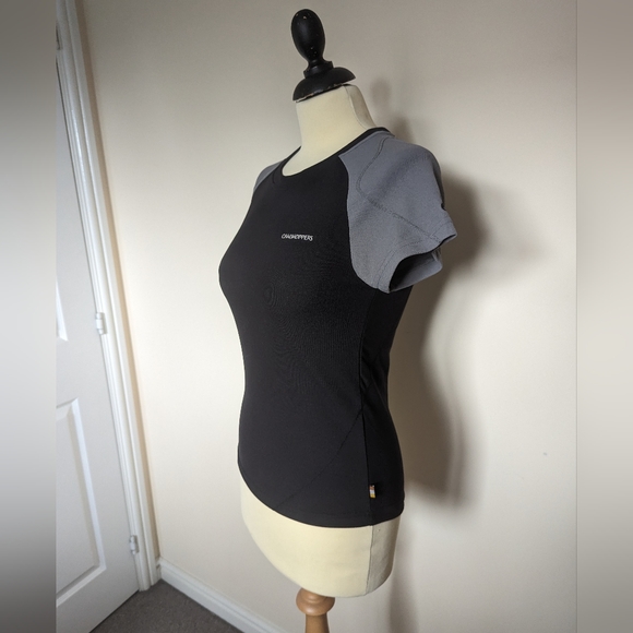 Women's Craghoppers Black And Grey Running Sport Top Size 6 8 Polyester - Picture 6 of 8